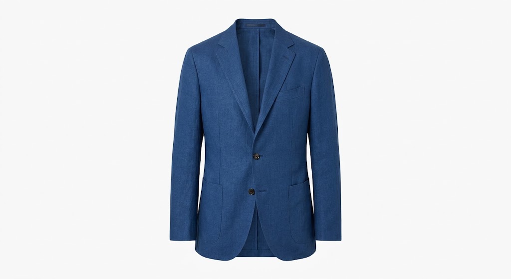 The 'Aegean Blue' Linen Blazer